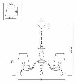 Подвесная люстра Freya Peta FR2004PL-05BZ