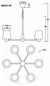 Подвесная люстра MyFar Mark MR2341-6P