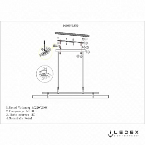 Подвесной светильник iLedex Zoom 9498P-32W-3000K BK-BR-WH