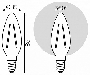 Лампа светодиодная Gauss Filament Elementary E14 12Вт 4100K 32122