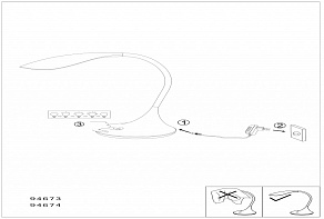 Настольная лампа офисная Eglo Dambera 94673