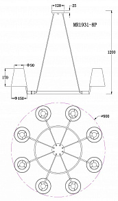 Подвесная люстра MyFar Aurora MR1931-8P