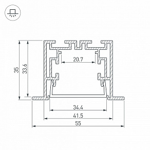 Профиль Arlight S2-LINIA55-F-2500 ANOD+OPAL 021176