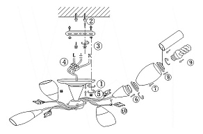 Люстра на штанге Globo Iseo 60200-4