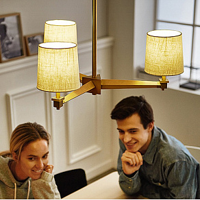 Люстра на штанге Imperiumloft Jorgenson Beige/Light wood STAVRA01