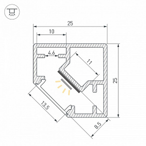 Профиль накладной угловой внутренний Arlight SL-KUB 062894