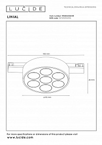 Накладной светильник Lucide LINIAL 2767/12/31