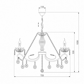 Потолочная люстра Eurosvet Teodore 10103/8 античная бронза/прозрачный хрусталь Strotskis