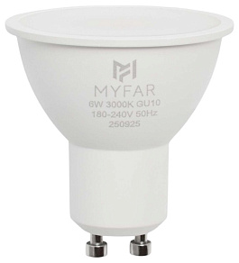 Лампа светодиодная MyFar Базиc GU10 GU10 6Вт 3000K MB1201GU10-6W3K