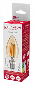 Лампа светодиодная Thomson Filament Candle E14 11Вт 2400K TH-B2116