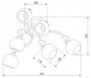 Люстра на штанге Eurosvet Polo 9643/6 алюминий/белый