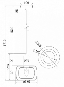 Подвесной светильник Maytoni Vision MOD411PL-01G