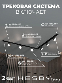 Комплект трековый Hesby Lighting Skylite №1 HSBL_kompl_S013_VL2B3K