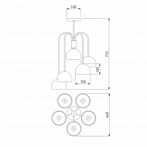 Люстра на штанге Eurosvet Solario 70067/5 хром
