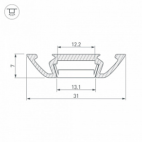 Профиль накладной Arlight PHS-A-2000 ANOD 013215