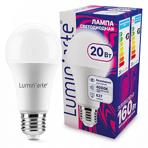 Лампа светодиодная Luminarte  E27 20Вт 4000K LSTD-A60-20W4KE27
