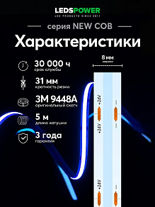 Лента светодиодная LEDS POWER NEW COB 006369