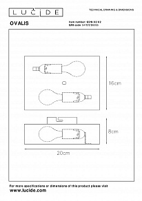 Бра Lucide Ovalis 2219/02/02