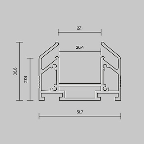 Профиль встраиваемый Maytoni Technical Accessories TRAM034MP-212S