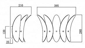 Накладной светильник iLamp Gramercy W15602-2 ANB+CL