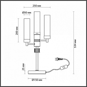 Настольная лампа декоративная Lumion Kamilla 5275/3T