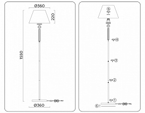 Торшер Ambrella Light LH LH71008
