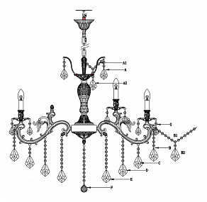 Подвесная люстра Lucia Tucci Barletta BARLETTA 122.10.5 coffe gold