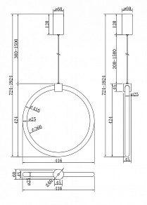 Накладной светильник Maytoni Anillo MOD315CL-L25CH3K