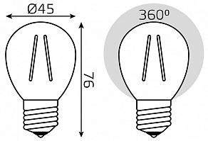 Лампа светодиодная Gauss Filament Elementary E27 12Вт 4100K 52222