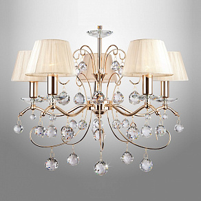 Подвесная люстра Eurosvet Эстель 10058/5 золото/прозрачный хрусталь Strotskis