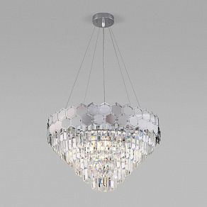 Подвесной светильник Eurosvet Ariana 10113/8 хром/прозрачный хрусталь Strotskis