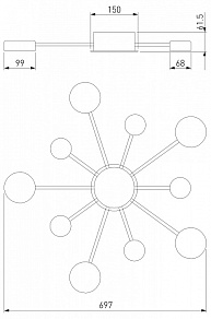 Потолочная люстра Eurosvet Nitrino 90242/10 хром