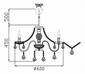Подвесная люстра Maytoni Contrast ARM220-05-R