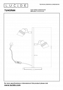 Настольная лампа декоративная Lucide Tundran 34544/02/30