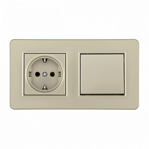 Блок с розеткой и выключателем Arte Milano SET16-2 SET16-2-40-1-30-1 shampan