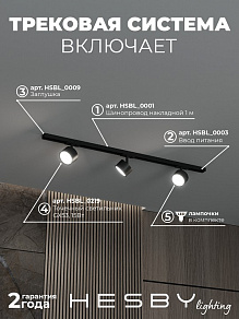 Комплект трековый Hesby Lighting Skylite №13 HSBL_kompl_S013_NI1B4K