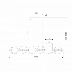 Подвесной светильник Eurosvet Moity 70149/6 черный/латунь Smart