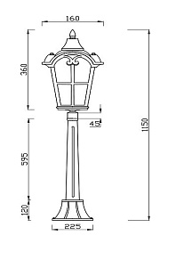 Наземный высокий светильник Maytoni Albion O413FL-01GB1