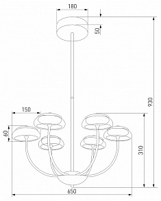 Люстра на штанге Eurosvet Fungo 50388 LED черный