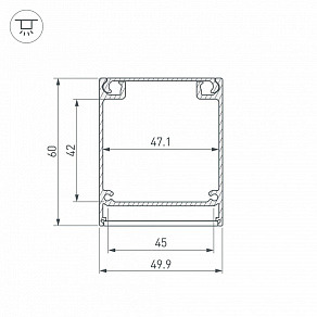 Профиль накладной Arlight BOX60-ONTOP-2000 ANOD 017358