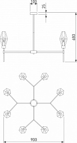Люстра на штанге Eurosvet Prism 60143/8 латунь
