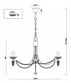 Подвесная люстра Freya Zoe FR2009PL-07G