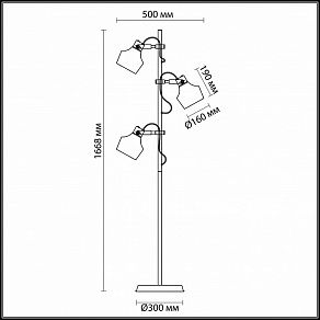 Торшер Odeon Light Osta 4084/3F