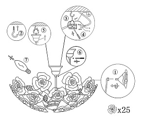 Люстра на штанге Globo Clara 51512