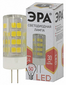 Лампа светодиодная Эра Стандарт G4 5Вт 2700K LED JC-5W-220V-CER-827-G4