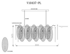 Люстра на штанге Moderli Rimini V10437-PL