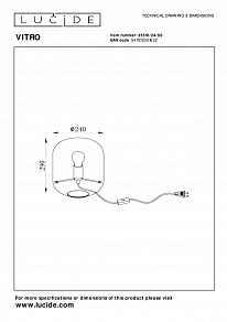 Настольная лампа декоративная Lucide Vitro 25510/24/60