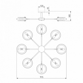 Люстра на штанге Eurosvet Gallo 70121/8 черный