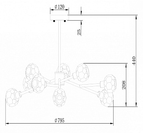 Люстра на штанге Freya Grace FR5114PL-09BZ