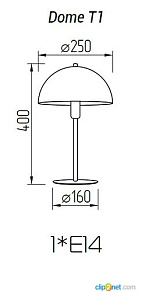 Настольная лампа декоративная TopDecor Dome Dome T1 12